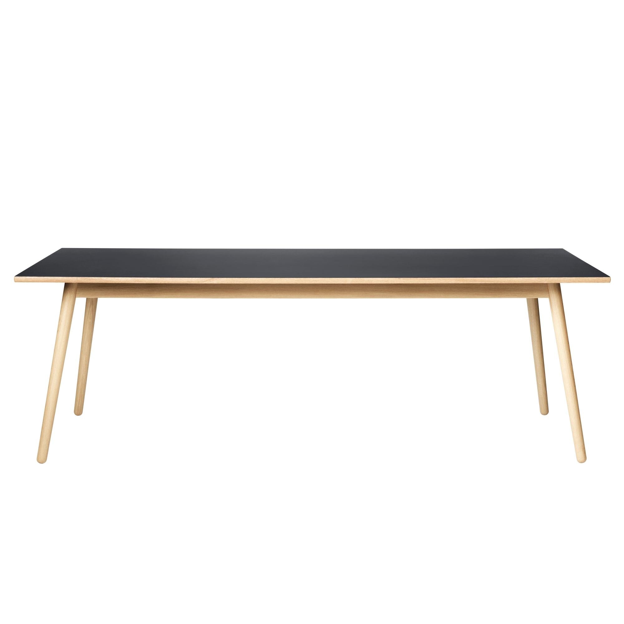 FDB Møbler C35 B Spisebordets eg, mørkegrå linoleum, 95x220cm