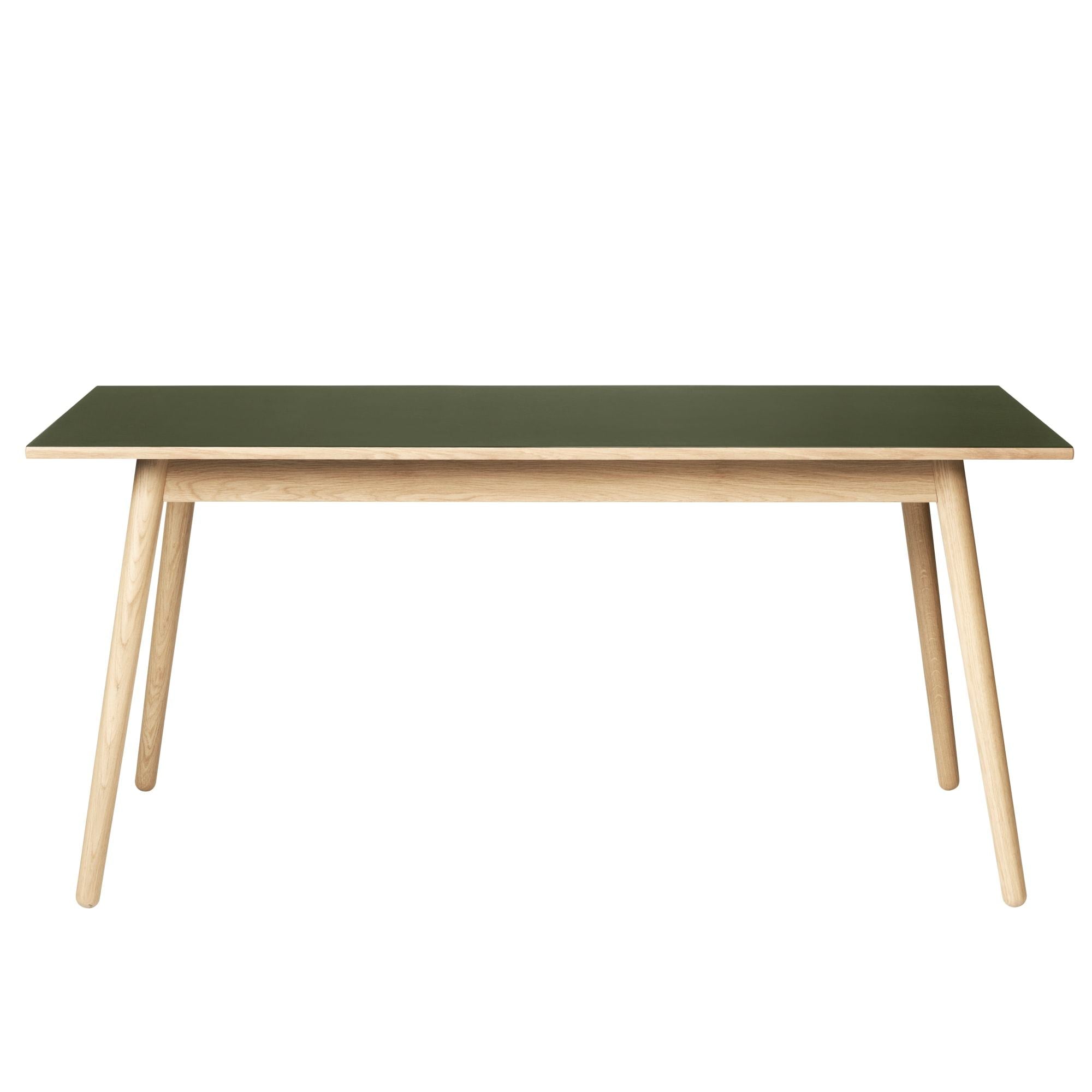 FDB Møbler C35 B Table à manger Oak, Linoleum Olives, 160 cm