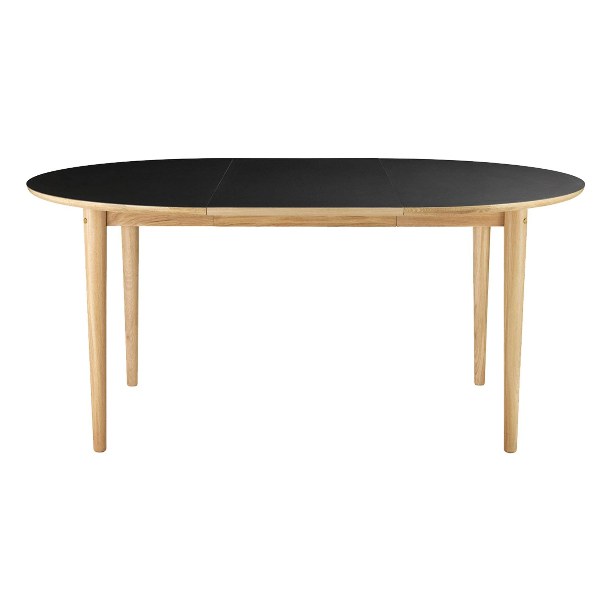 FDB Møbler C62 E -spisebord med udtræksfunktion, naturlig/sort linoleum