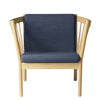 Fdb Møbler J146 Armchair, Oak, Dark Blue Fabric