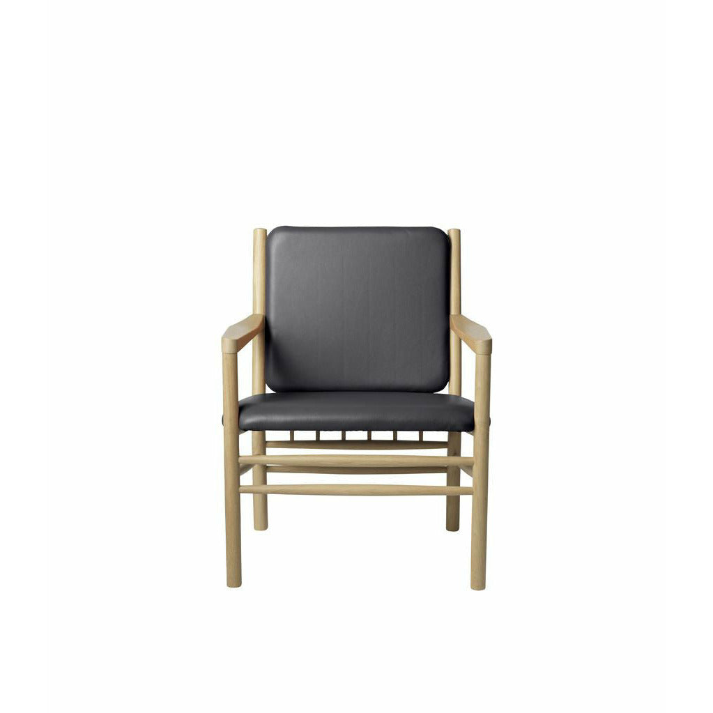 Fdb Møbler J147 fauteuil, natuur/zwart leer