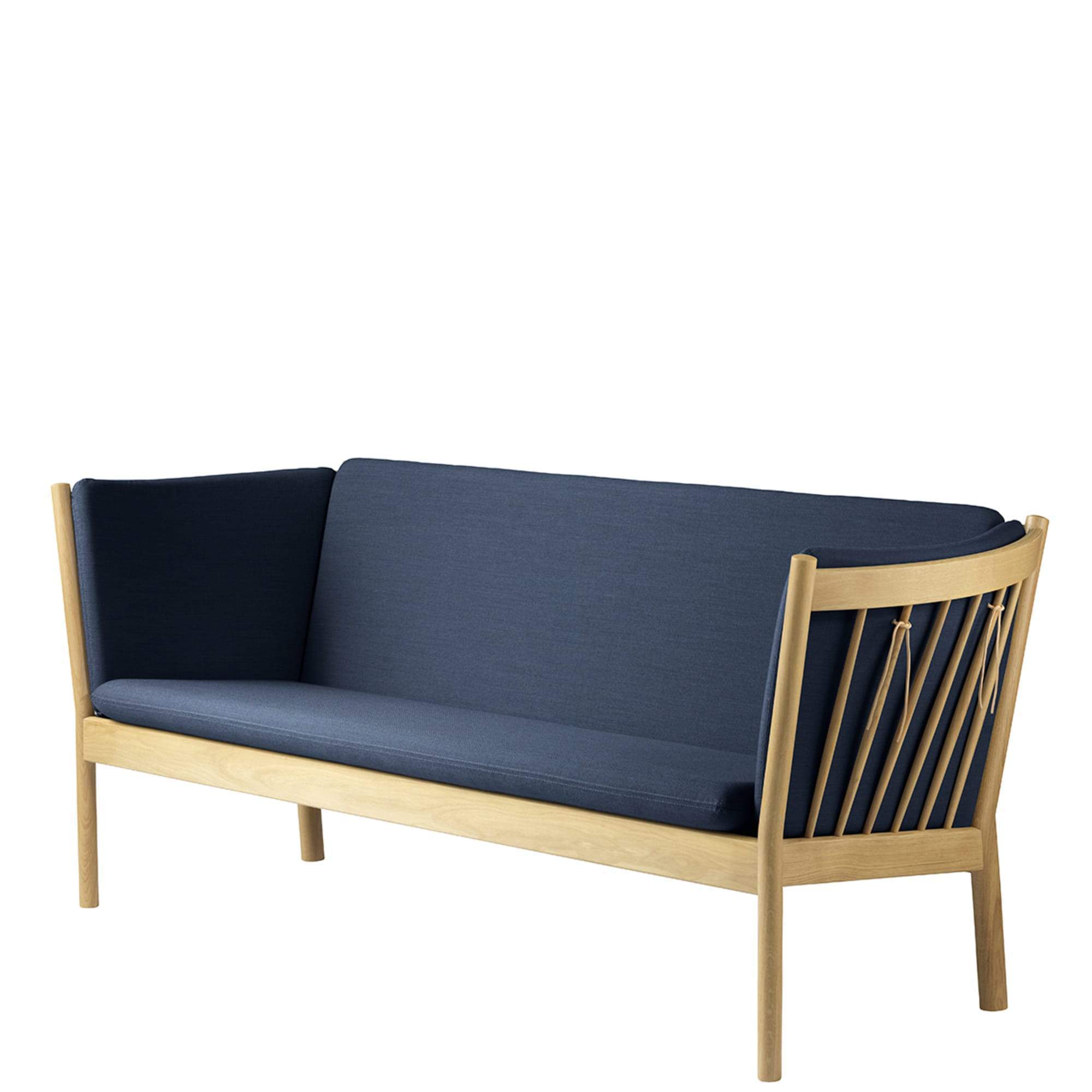 FDB Møbler J149 di divano a 3 persone, quercia, tessuto blu scuro