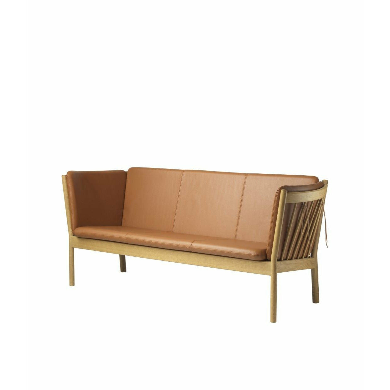 Fdb Møbler J149 tre -sits soffa, naturlig/cognac