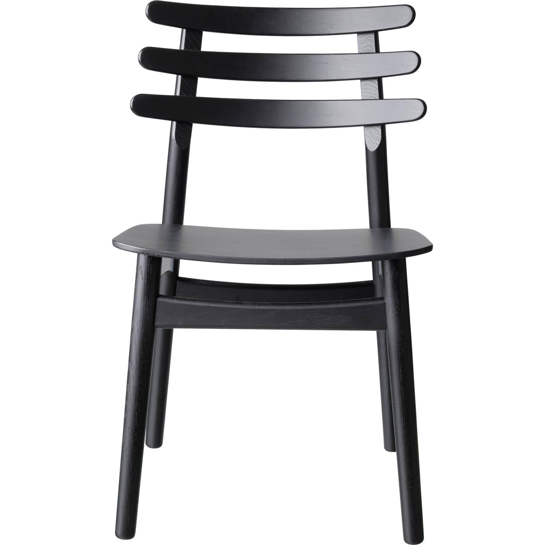 FDBMøblerJ48餐桌椅，橡木，黑色漆