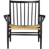 Fdb Møbler J82 Lounge Chair, Black Beech, Natural Wicker