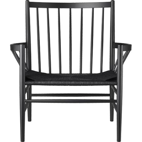 FDBMøblerJ82休息椅，黑色山毛榉，黑色柳条