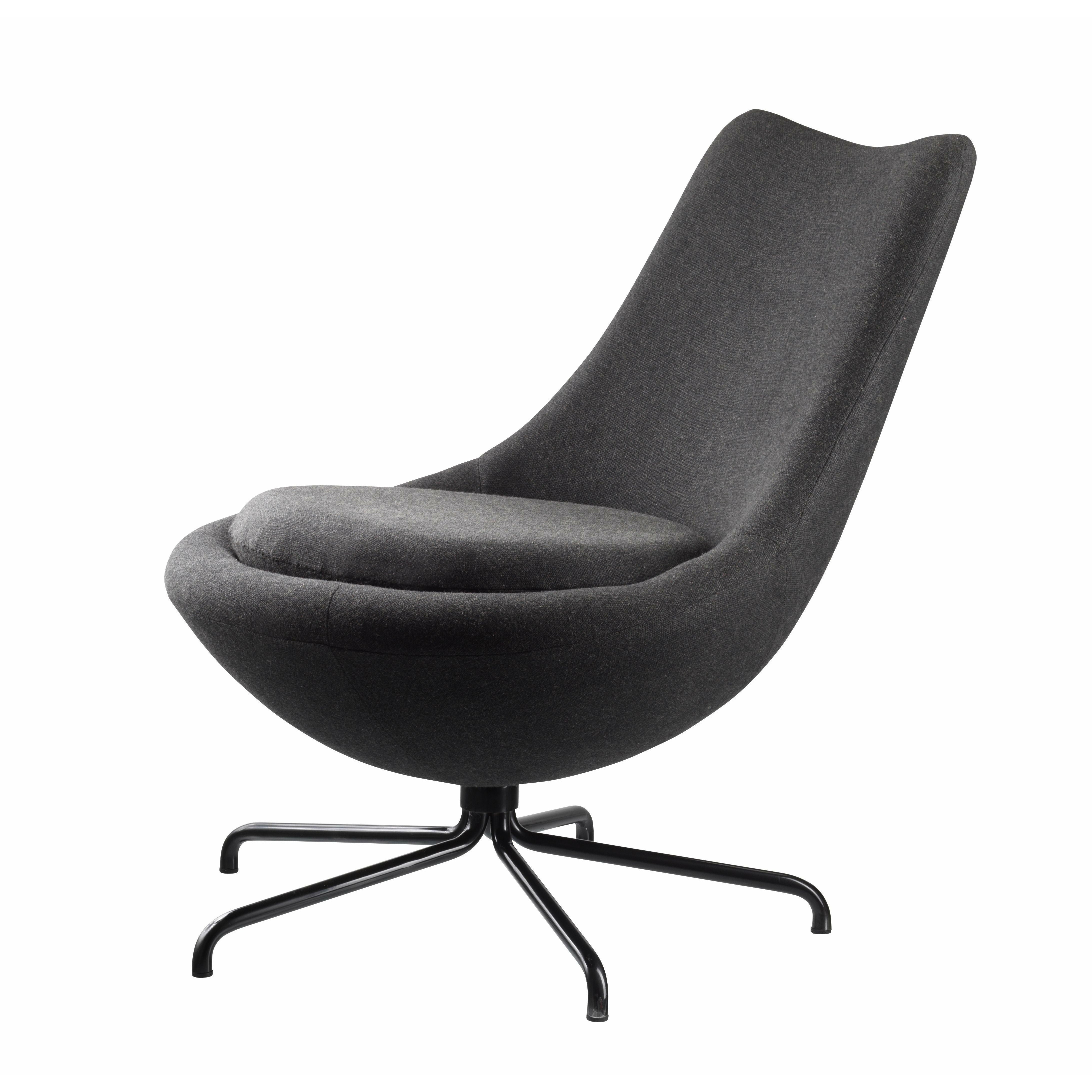 FDB Møbler L40 Swivel Lounge stól, dökkgrár/schwarvz