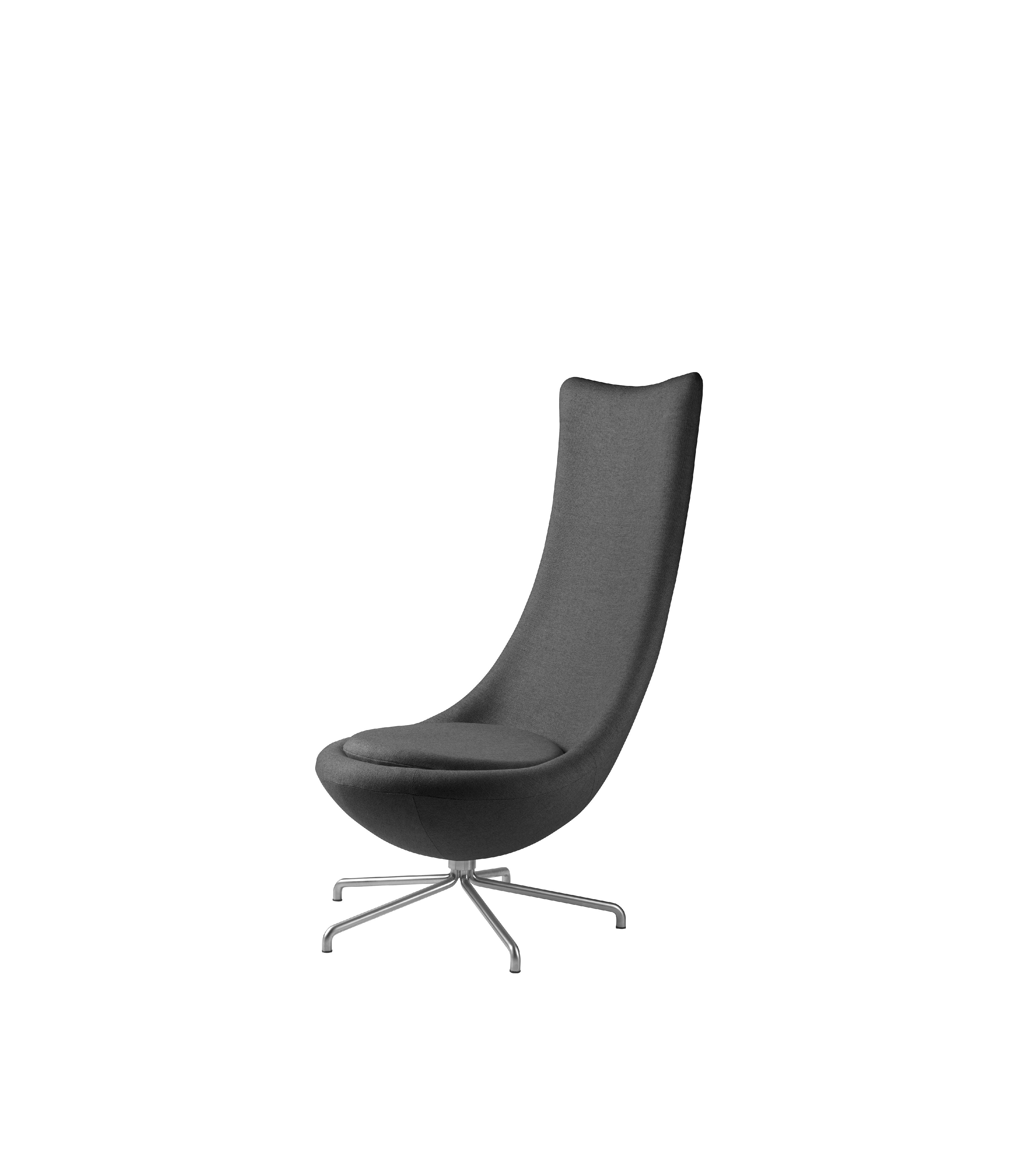 FDB Møbler L41 Bellamie Lounge sedia con girevole, grigio scuro/metallo