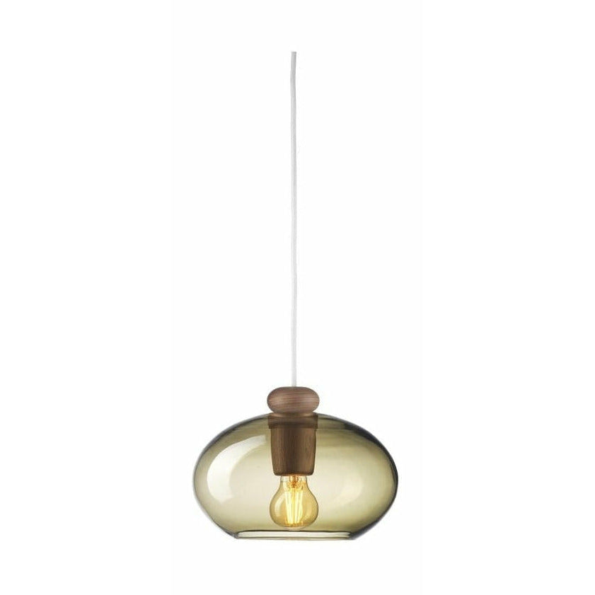 Fdb Møbler U2 Hiti Pendant, Walnut Wood / Smoked Glass / Câble blanc