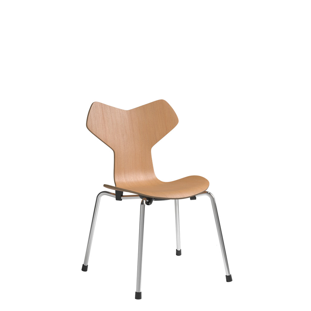 Fritz Hansen 3130 Kinder-Grand-Prix-Stuhl, klar lackiertes Furnier/Oregon-Kiefer