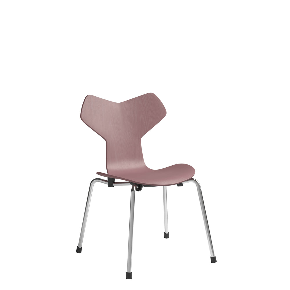 Fritz Hansen 3130 Children's Grand Prix Chair, Colored Fineer Ash/Wild Rose