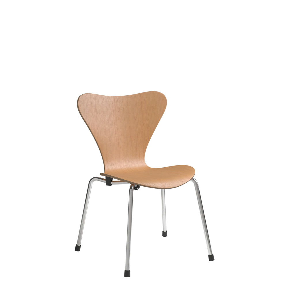 Sedia Fritz Hansen 3177 Serie 7 per bambini, impiallacciatura e Pine Oregon.