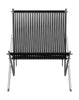 Fritz Hansen PK4 Longe Chair Flaggen Halyard, Schwarz/Stahl