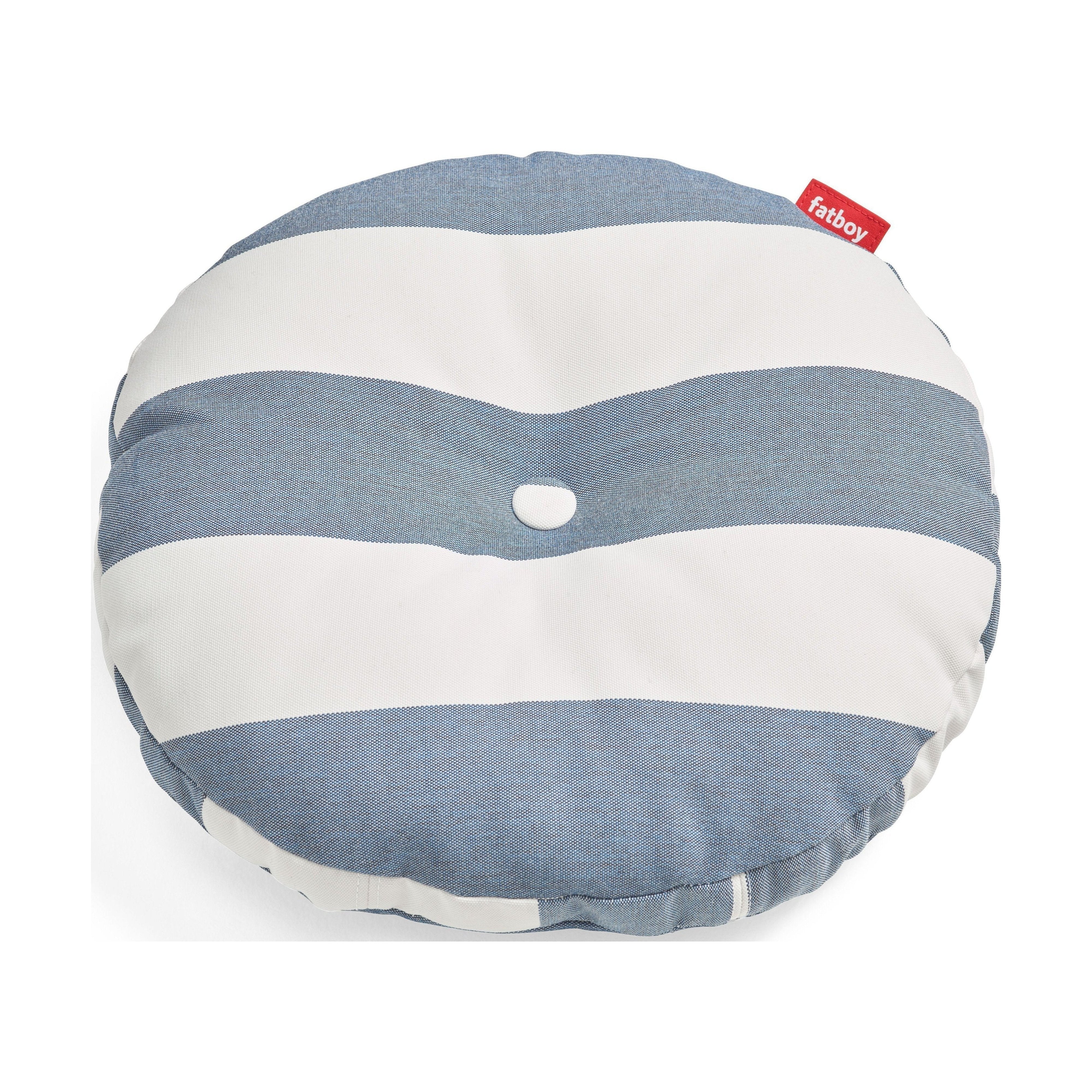 Fatboy Circle Pillow Outdoor Round Garden Pude, Stripe Ocean Blue