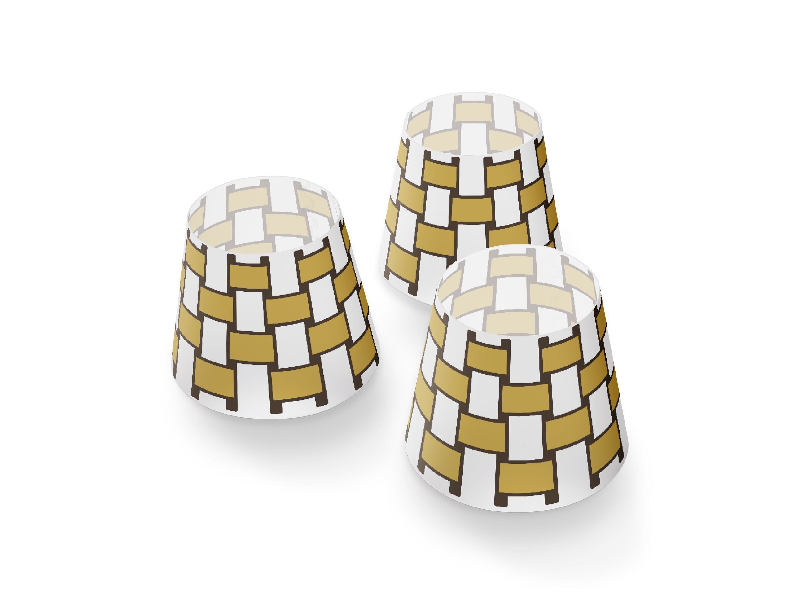 FATBOY EDISON Mini Cappie灯罩套装3个篮子编织，金蜂蜜