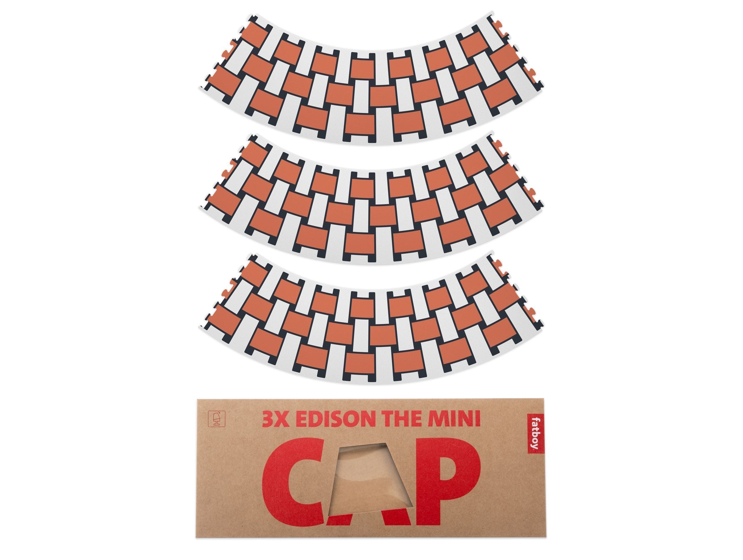 Fatboy Edison Mini Cappie Lampshades Set med 3 korgväv, pumpaorange