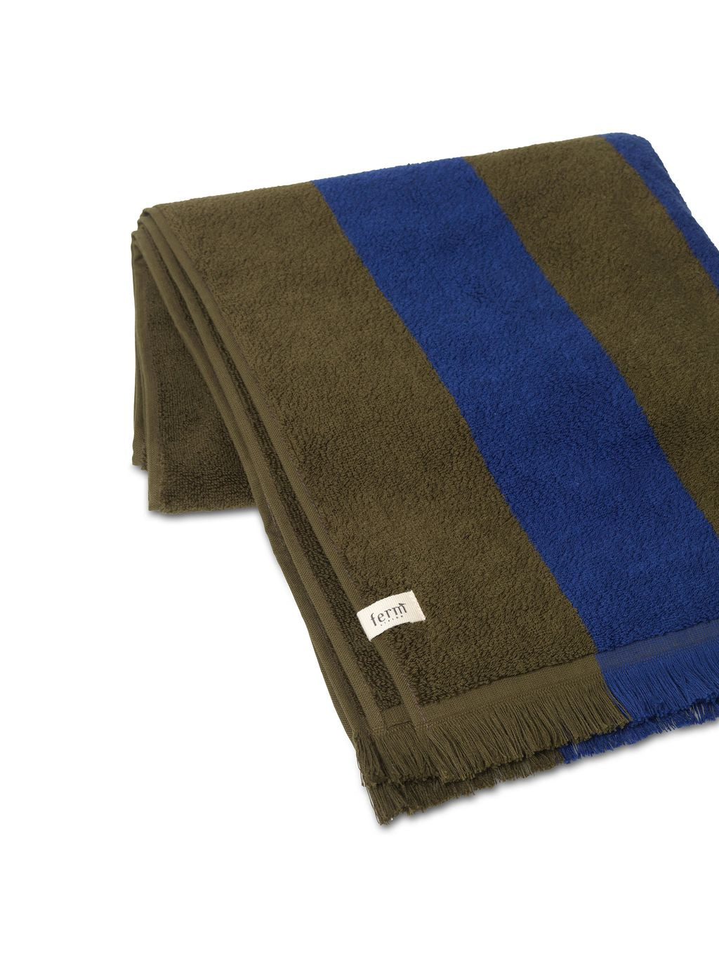 Ferm Living Serviette de bain Alee 70x140 cm, olive / bleu clair