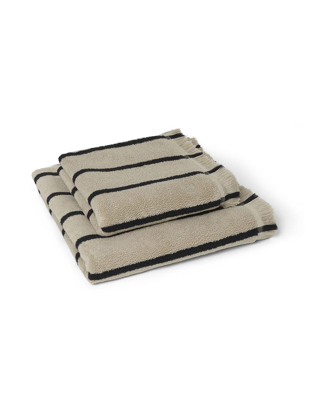 Ferm Living Alee Bath Towel 70x140 Cm, Sand/Black