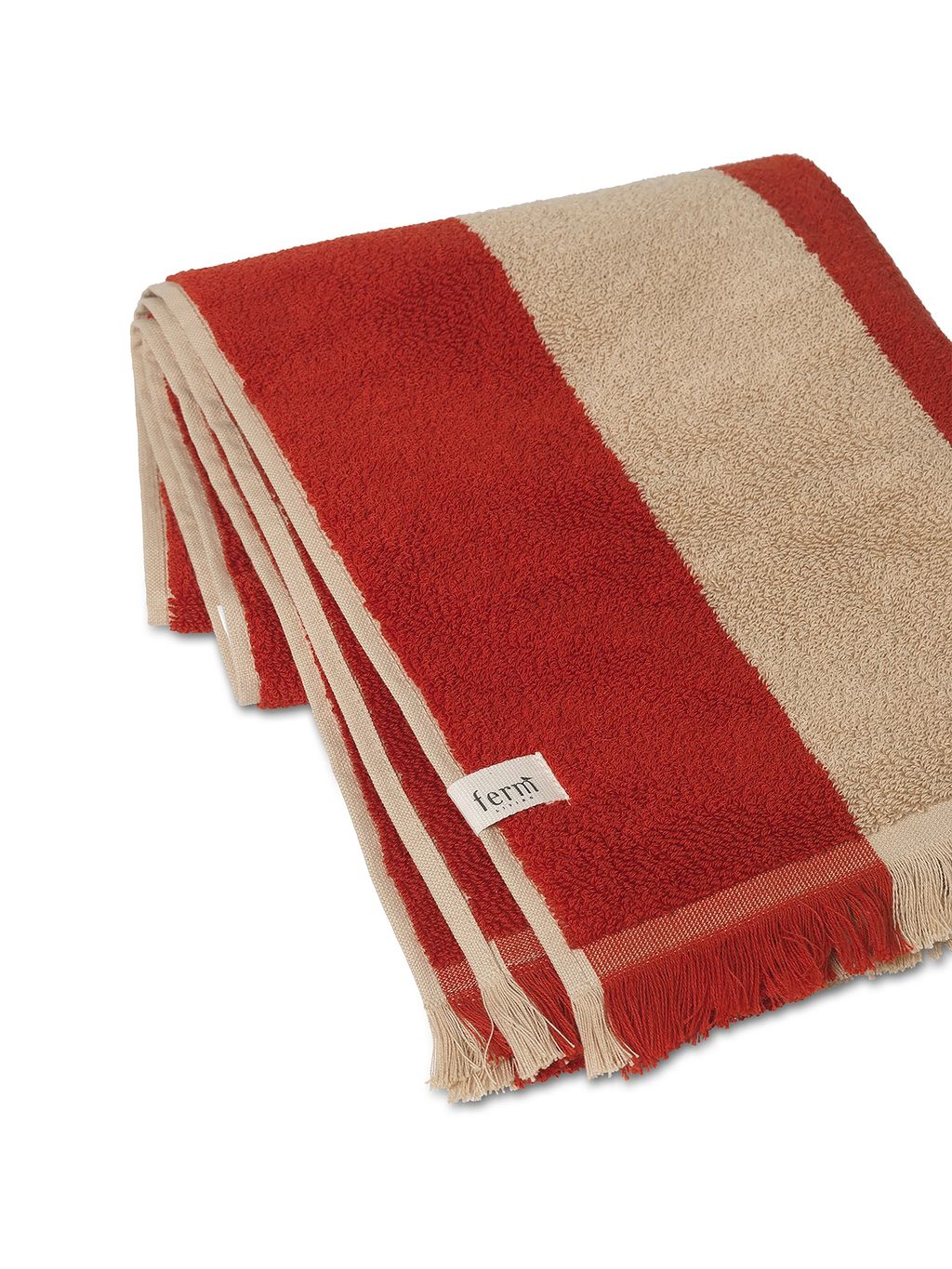 Ferm Living Alee Towel 50x100 Cm, Light Camel/Red