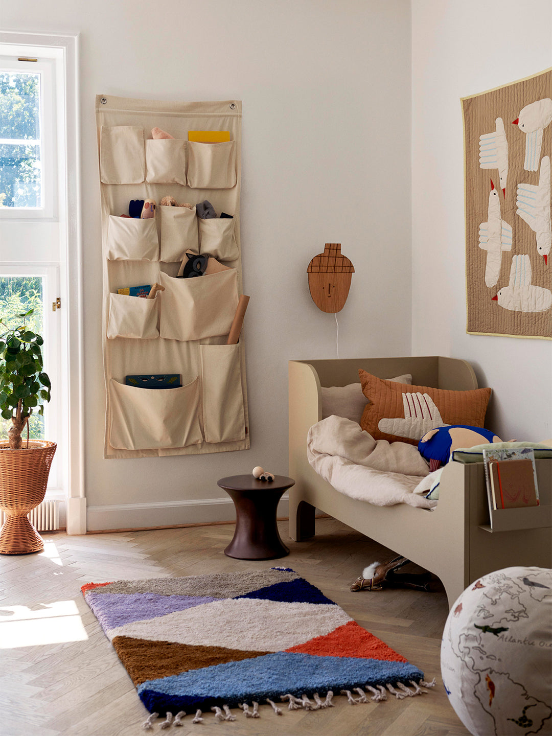 Ferm Living Canvas wandtassen xl, uit wit