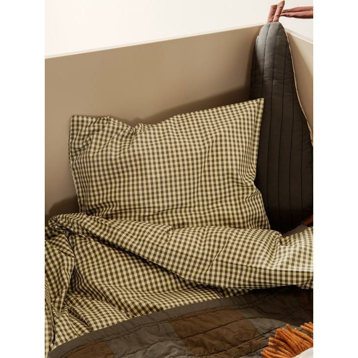 Ferm Living Check Bed Linen 140x200 cm, gul