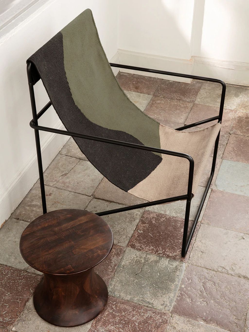 Ferm Living Desert Lounge stol, sort/klit