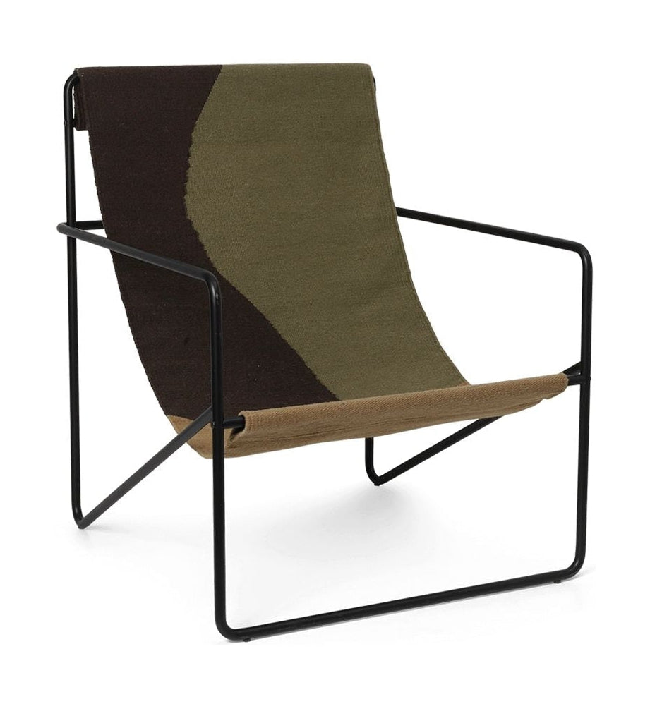 Ferm Living Desert Lounge stol, sort/klit