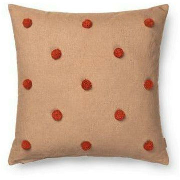 Ferm Living Dot Tufted Cushion, Camel/Red