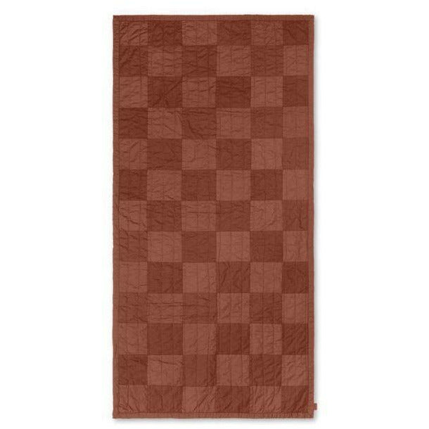 Ferm Living Duo缝毯90x187厘米，红棕色
