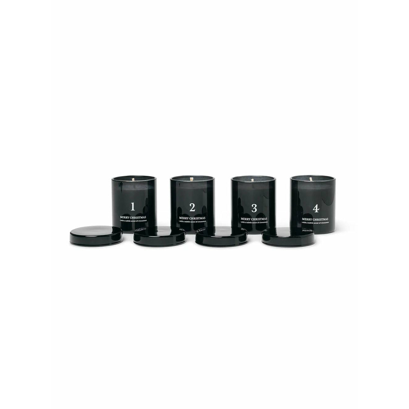 Ferm Living Scented Advent Scented Candles Set Of 4, Black
