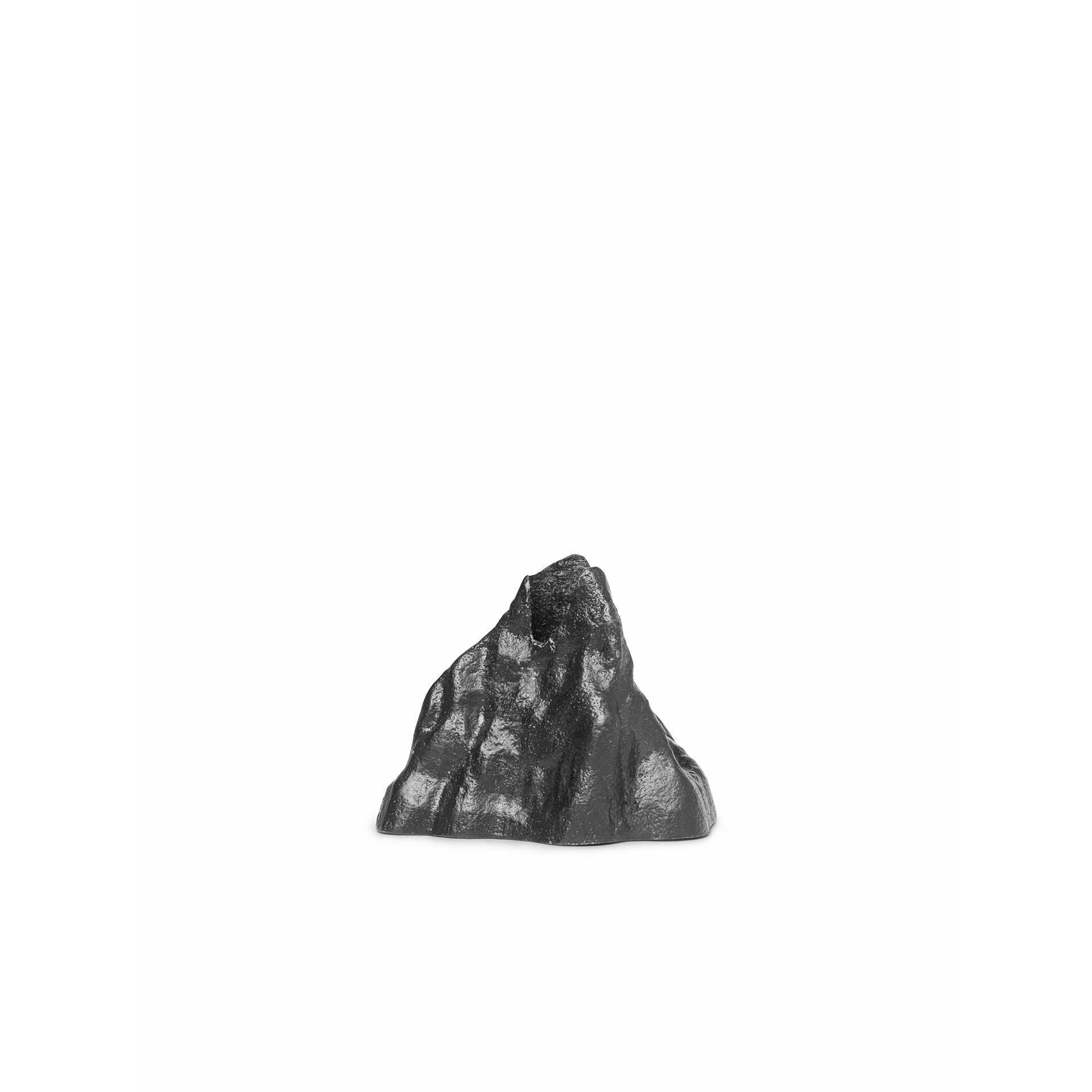 Ferm Living Stone Candle Holder Small, Blackened Ál