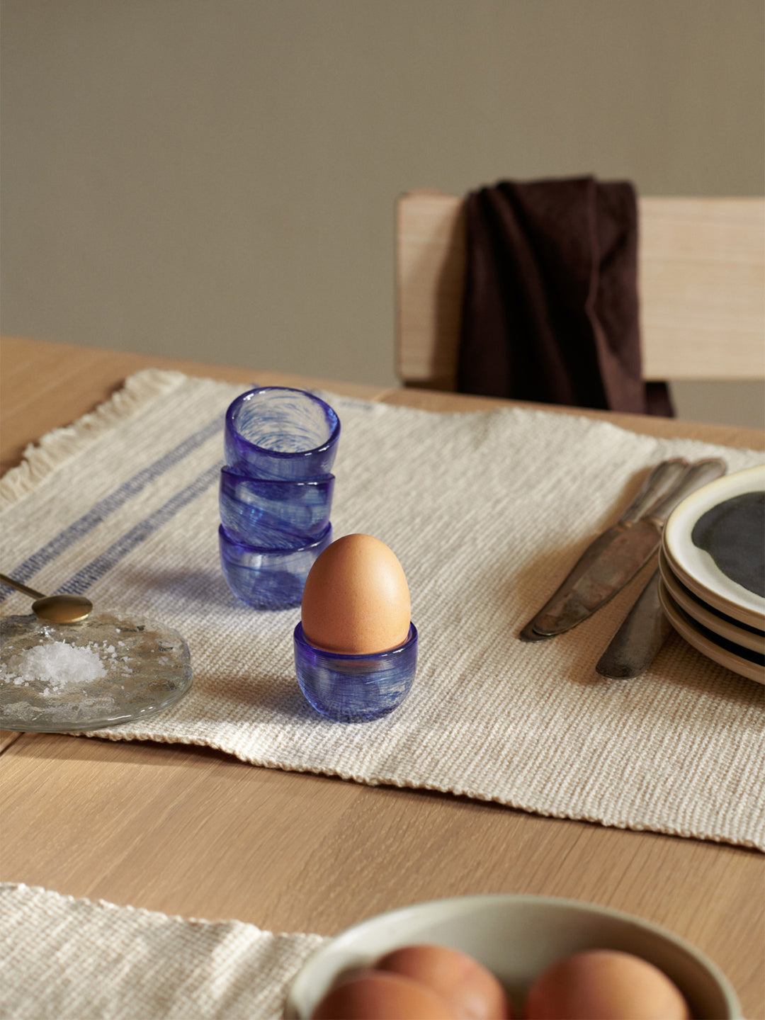 Ferm Living Tinta Egg Cup, uppsättning av 4 blå