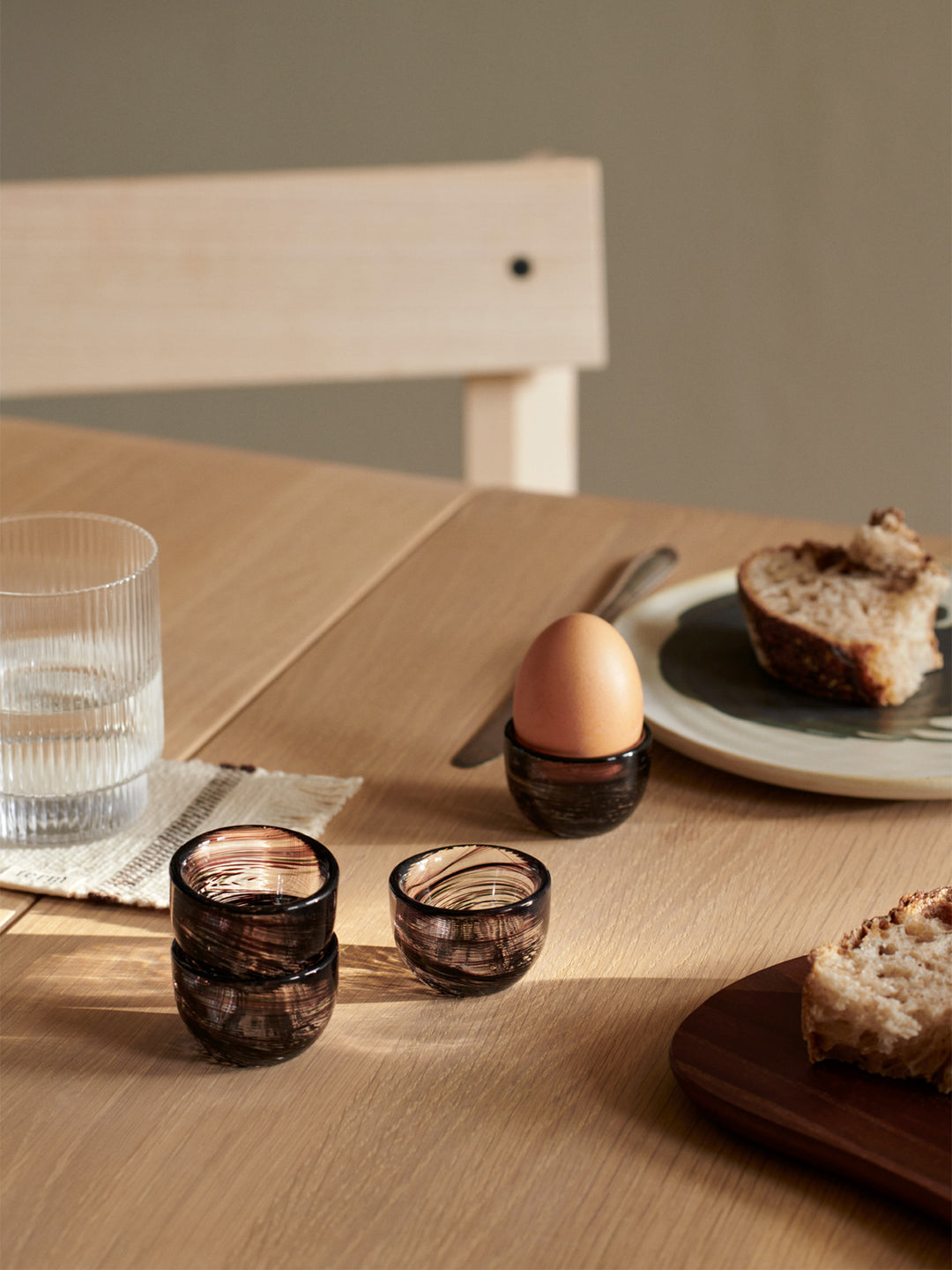 Ferm Living Tinta Egg Cup Set van 4, donkerbruin