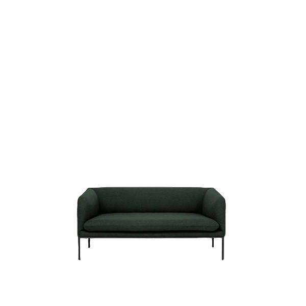 Ferm Living Drej sofa 2 Fiord, solid mørkegrøn