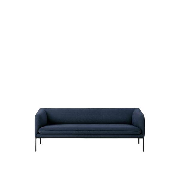 Ferm Living Sväng soffan 3 bomull, solid blå