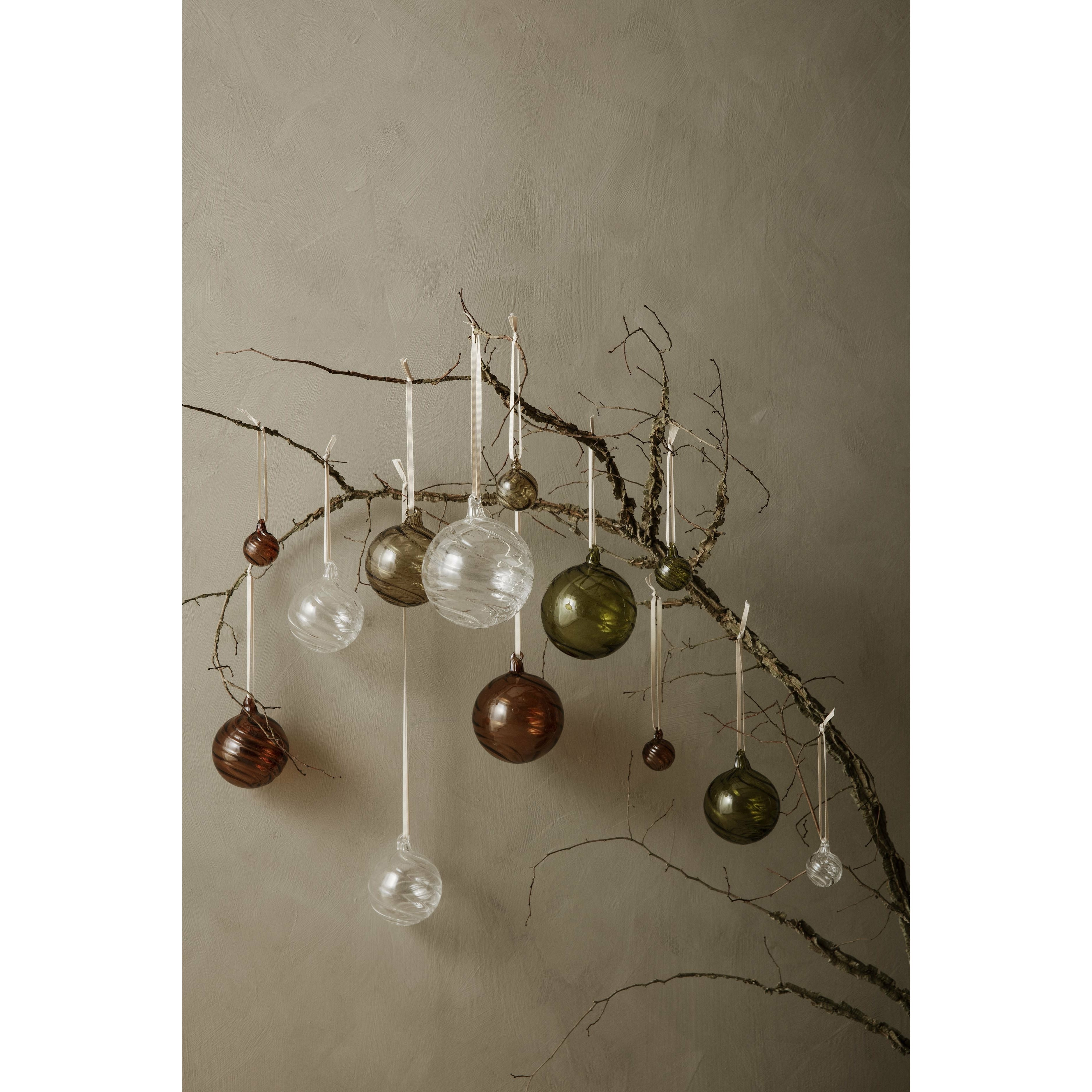 Ferm Living Twirl ornamenten set van 8, Øx H 4x4,5 cm