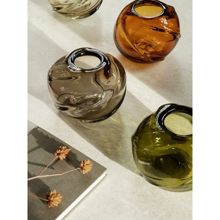 Ferm Living Vase de tourbillon d'eau tour 21x16 cm, ambre