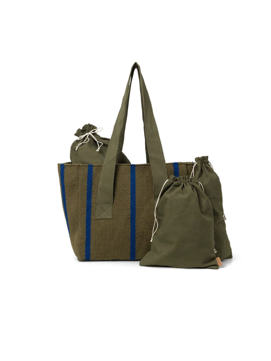 Ferm Living Yard Picknick-Tasche, Oliv/Hellblau