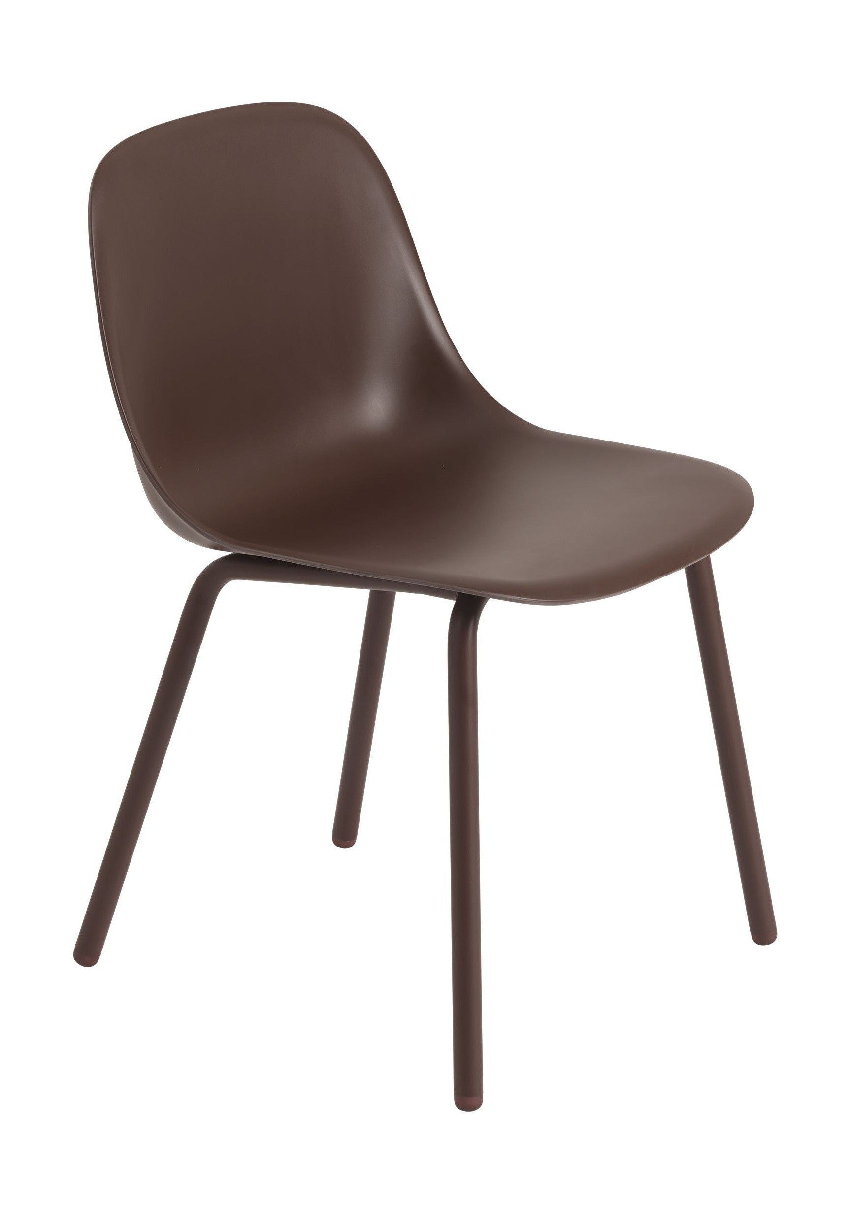 Muuto Chaise latéral extérieure en fibre, rouge marron