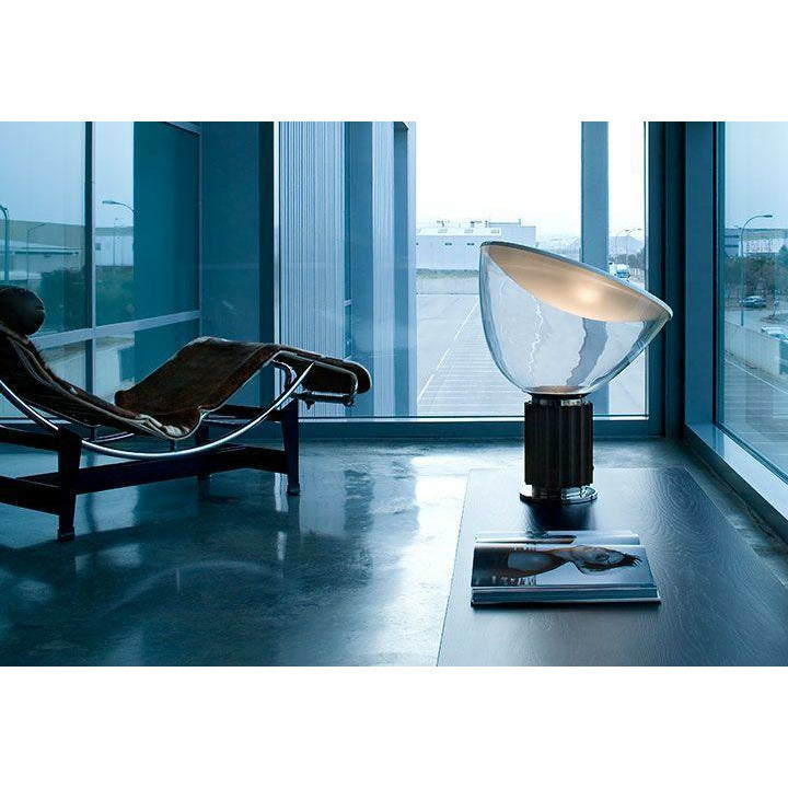 Flos Taccia Table Lamp Glass Shade, Silver