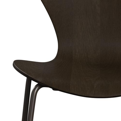 Fritz Hansen 3107 Silla sin supervoltura, bronce marrón/roble manchado oscuro