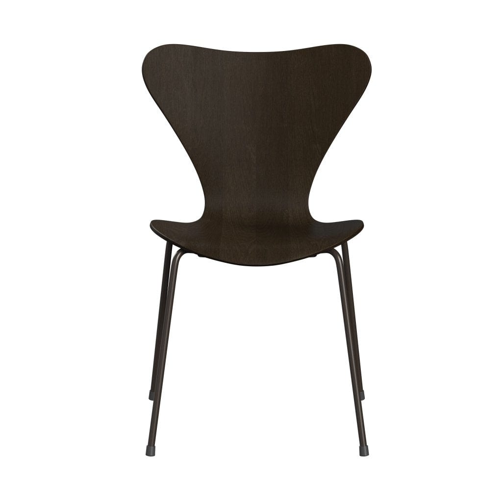 Fritz Hansen 3107 Stuhl ungepolstert, Braunbronze/dunkel gebeizte Eiche