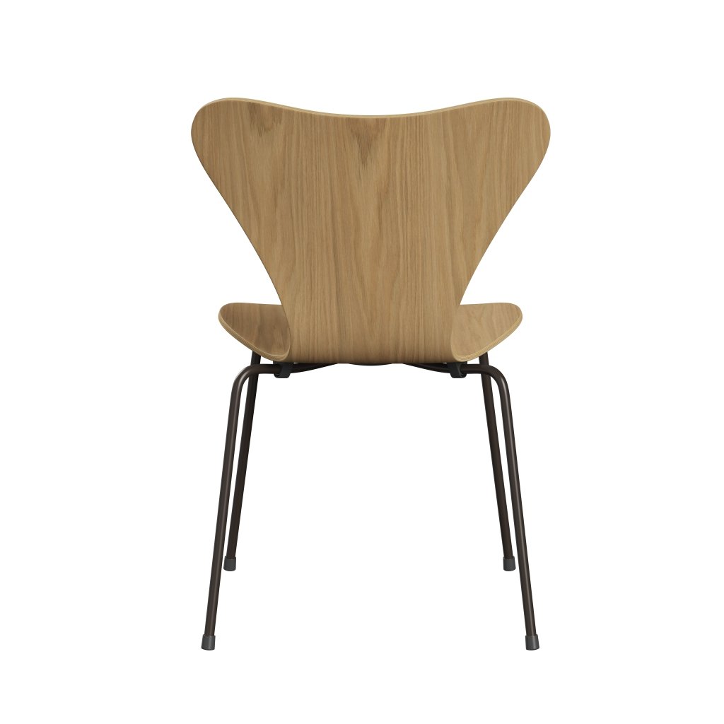 Fritz Hansen 3107 Stuhl ungepolstert, Braunbronze/Eichenfurnier Natur