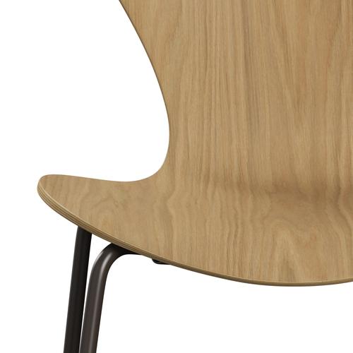 Fritz Hansen 3107 Stuhl ungepolstert, Braunbronze/Eichenfurnier Natur