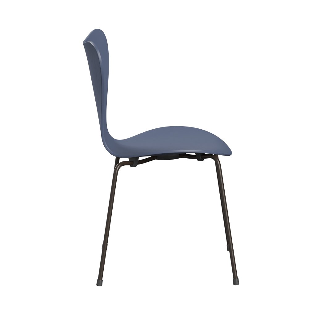 Fritz Hansen 3107 sedia non ufflorata, bronzo bronzo marrone/blu tinto di cenere