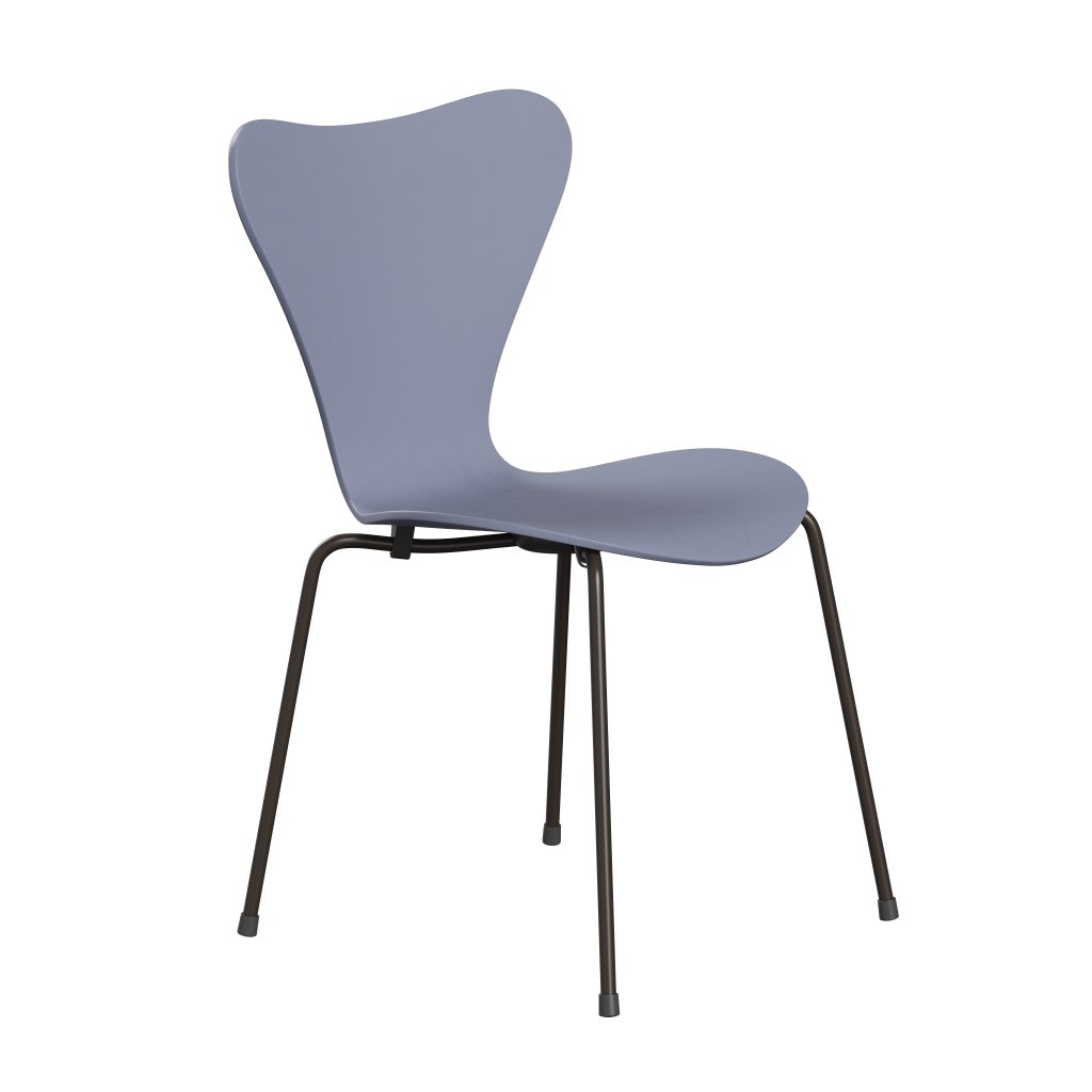 Fritz Hansen 3107 chaise unophastered, bronze marron / cendre teint Lavande bleu