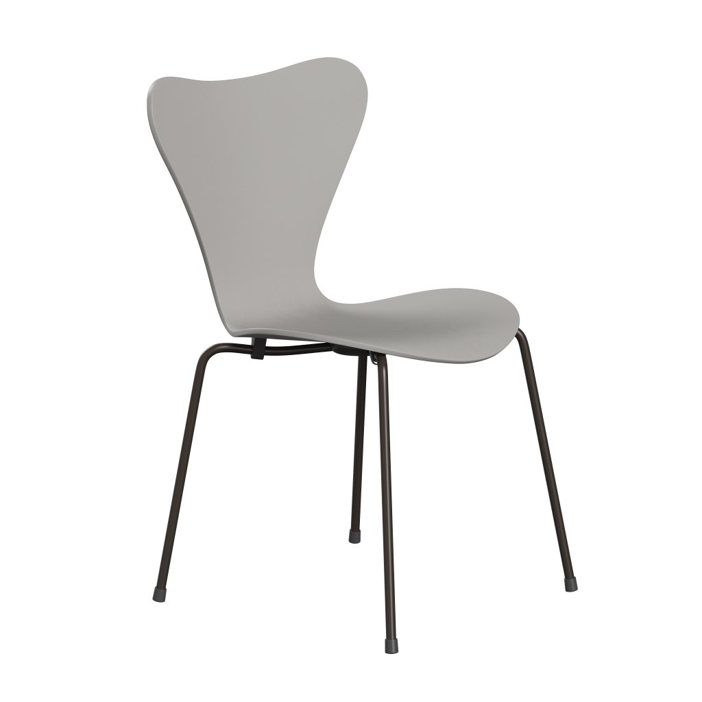 Fritz Hansen 3107 Chair Unupholstered, Brown Bronze/Dyed Ash Nine Grey