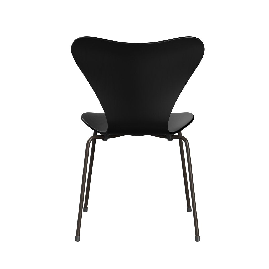 Fritz Hansen 3107 Stuhl ungepolstert, Braunbronze/Schwarzgefärbte Esche