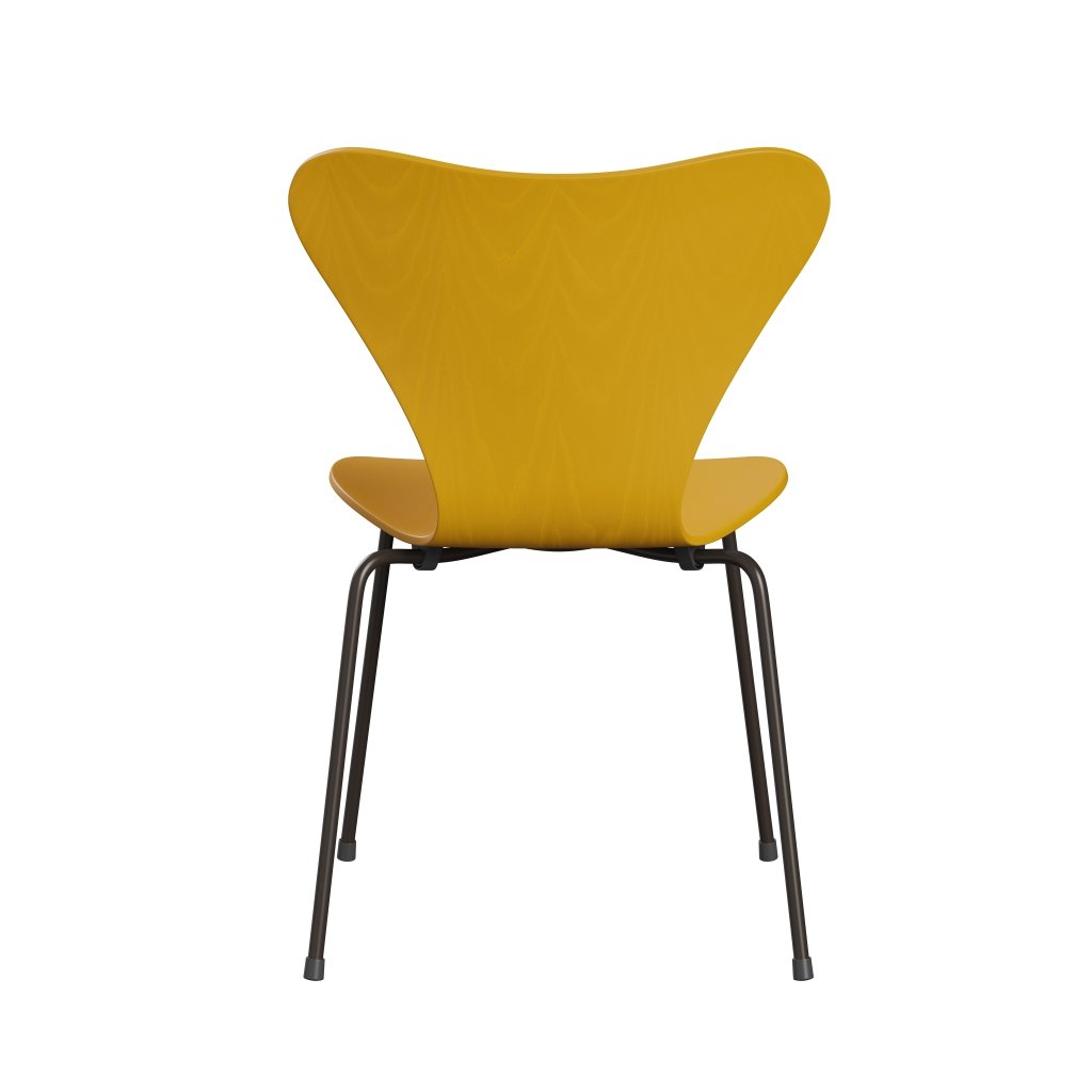 Fritz Hansen 3107 sedia non uffolisca, bronzo marrone/cenere tinto True giallo