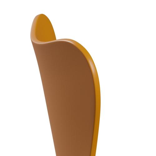 Fritz Hansen 3107 Stuhl ungepolstert, Braun-Bronze/Lack gebranntes Gelb